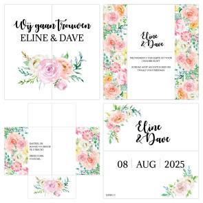 Floral Chic Turning Card Trouwkaart