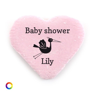 big candy hearts baby shower favours pram
