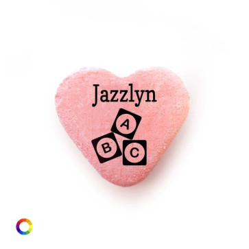 Blocks baby shower candy hearts