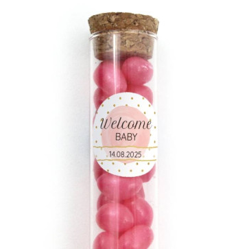 Gold & Pink Candy Tubes baby shower favour
