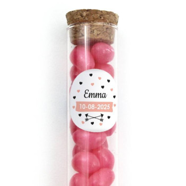 Heart Dots Candy Tube baby shower favour