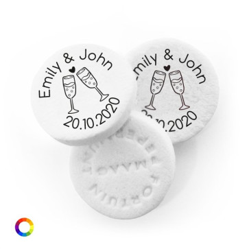Champagne personalised wedding mints