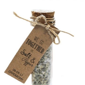 Salt & Pepper Herbal Gift Tubes wedding favours