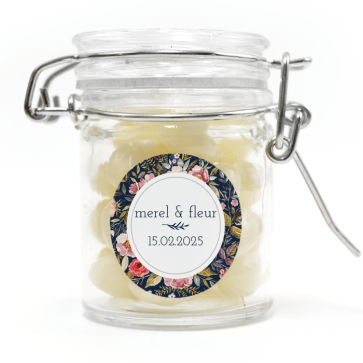 weck jar baby shower favour Duo Flowers