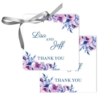 Cosy Purple Wedding Tags wedding favours