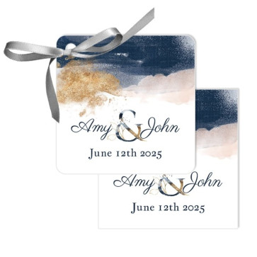 Gold Watercolour Wedding Tags wedding favours