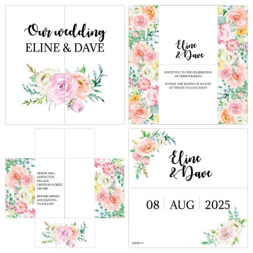 Floral Chic Turning Card Wedding Invitation