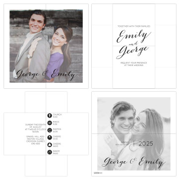 Turning Card Wedding Invitation Picture Perfect