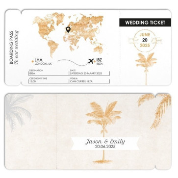 wedding favour boarding pass Quiet Clearing