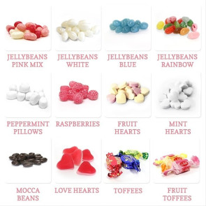 Heart Dots Baby Shower Candy Cubes