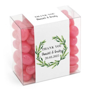 Green Leaf Candy Square wedding favour Box