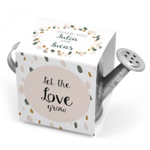 Wedding favour Green Watering Can Blushed