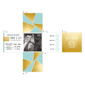 Gold Foil Out of the Box Invitation