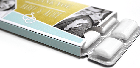 Personalised Chewing gum wedding favours