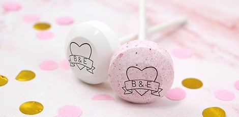 custom printed wedding lollipop favours